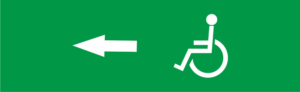 Знак эвакуации Инвалид стрелка влево